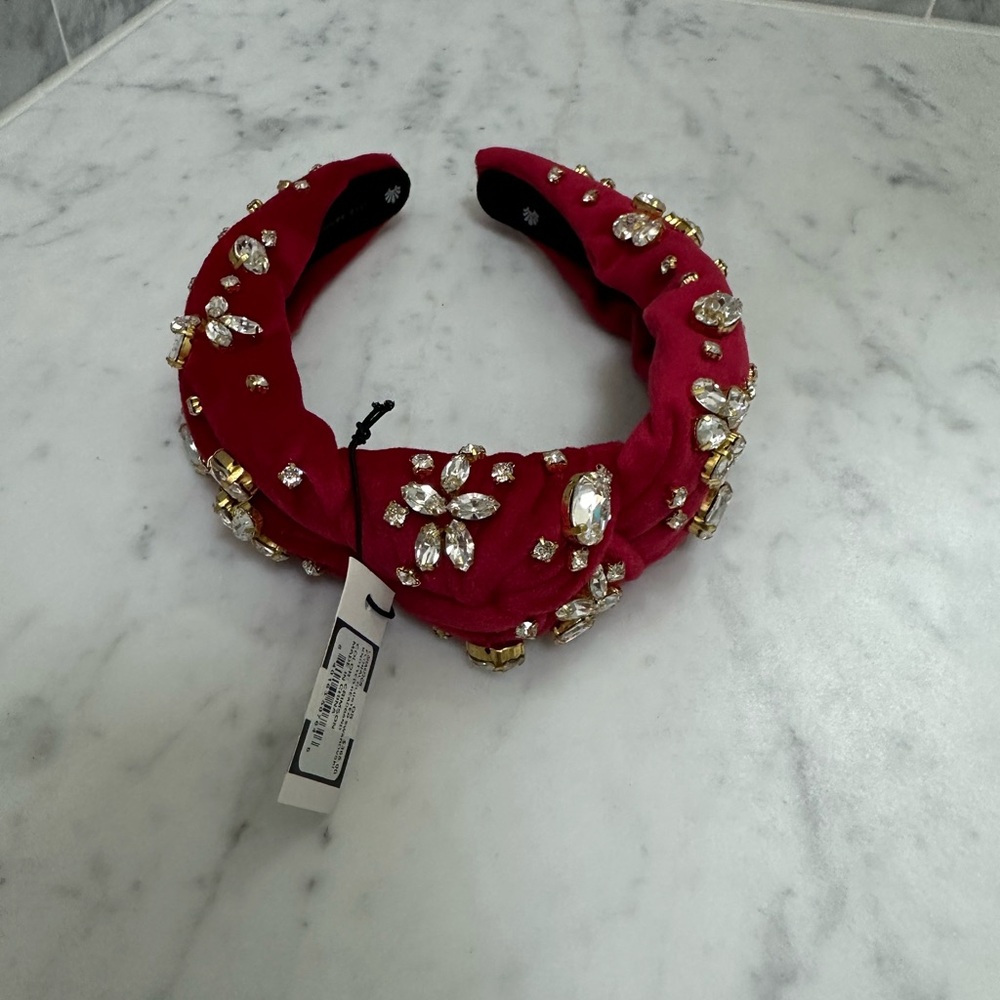 Lele sadoughi Floral cluster Swarovski headband in crimson